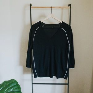 J. Crew Merino Tipped Side Panel Sweater